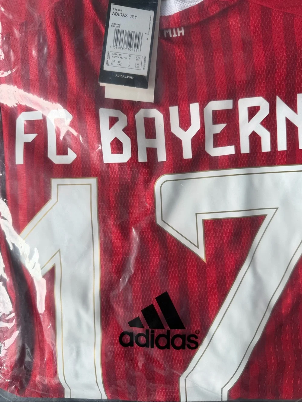 adidas FC Bayern Red Kids Jersey with White Accents